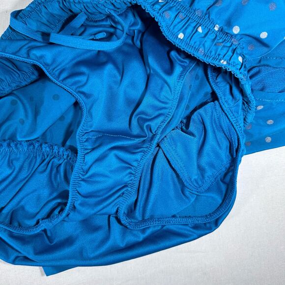 Nike Women’s Dry Fit Running shorts SZ M Blue Polka Dots - Picture 5 of 6